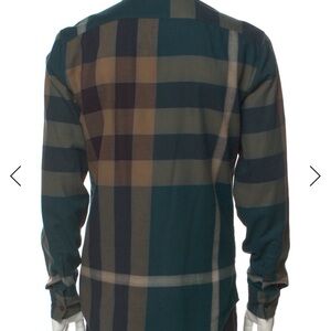 Burberry Checkered Shirt in Green and Tan